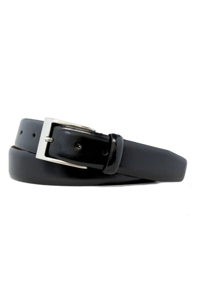 W.kleinberg Basic Leather Dress Belt In Black