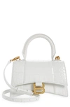 BALENCIAGA EXTRA SMALL HOURGLASS LEATHER TOP HANDLE BAG