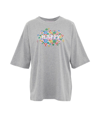 Chiara Ferragni Oversized T-shirt With Elbow-length Sleeves And Print Slogan In Grey