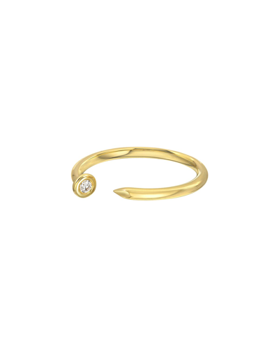Zoe Lev Jewelry 14k Diamond Nail Cuff Ring In Gold