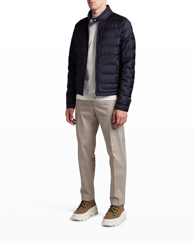 Moncler Men's Acorus Quilted Wool Jacket In Navy