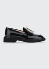Roger Vivier Viv Rangers Black Patent Loafers In Nero