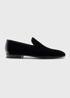 Magnanni Almond-toe Velvet Loafers In Black