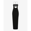 Alyx Chain-strap Stretch-crepe And Leather Maxi Dress In Black