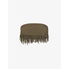 Dion Lee Fringed Crochet Cotton-blend Top In Moss