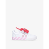 OFF-WHITE OFF-WHITE C/O VIRGIL ABLOH GIRLS WHITE/COMB KIDS ARROWS VULCANISED LEATHER LOW-TOP TRAINERS 6-10 YEA,52540852