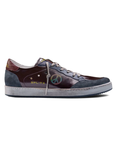 Sepol Men's Pace Leather & Suede Sneakers In Burgundy | ModeSens