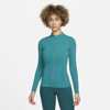 Nike Yoga Luxe Dri-fit Women's Full-zip Jacket In Geode Teal,midnight Turquoise