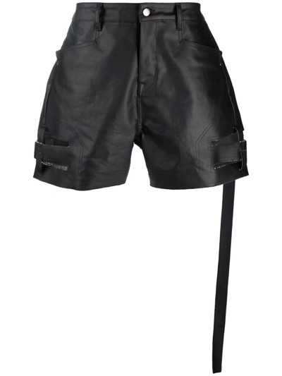 Rick Owens Distressed Cut-off Shorts In Black