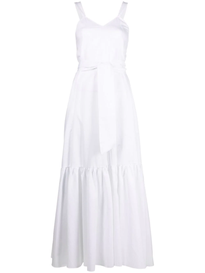 Forte Forte Panelled Tied-waist Dress In Weiss