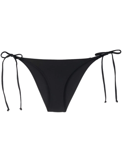 Ganni Black Printed Bikini Bottoms In 099 Black