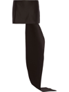 Prada Draped-back Satin Mini Skirt In Brown