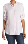 Beachlunchlounge Better Late Short Sleeve Shirt In Pink Dream