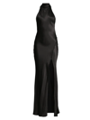 Sau Lee Women's Penelope Satin Halter Gown In Black