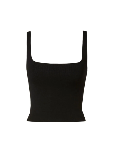Scanlan Theodore Crepe Knit Crop Camisole Top In Black
