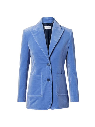 Scanlan Theodore Peaked Velvet Blazer In Light Blue ModeSens