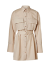 Scanlan Theodore Parachute Belted Cotton Shirt Dress In Shell