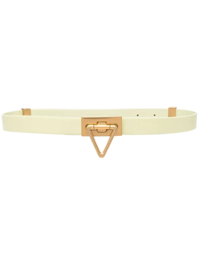 Bottega Veneta Triangle-buckle Leather Belt In Green