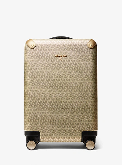 Michael Kors Metallic Logo Suitcase In Gold