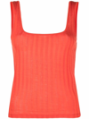 VINCE RIBBED SQUARE-NECK TANK TOP