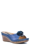 Gc Shoes Sydney Wedge Sandal In Navy