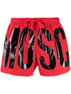 Moschino Logo Print Swim Shorts In Rot