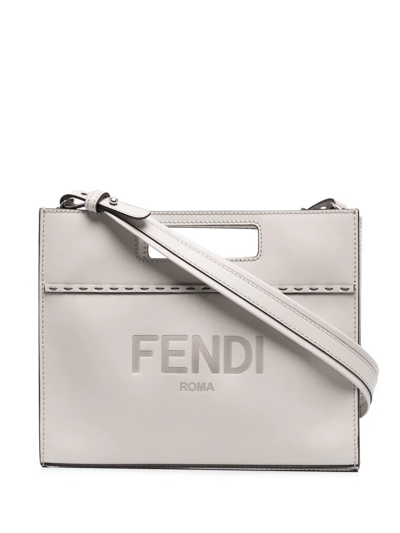 Fendi Logo-print Tote Bag In Grau