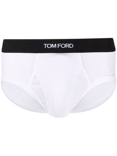 Tom Ford Logo-waistband Boxers In White