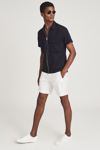 Reiss Wicket Cotton Blend Chino Shorts In White