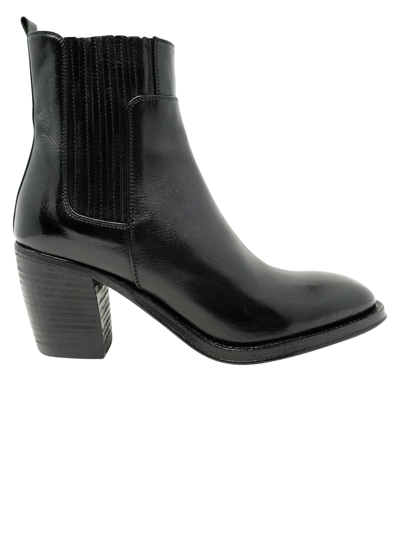 Alberto Fasciani Black Leather Ankle Boots