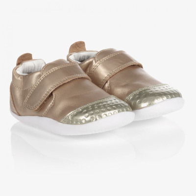 Bobux Step Up Babies' Girls Gold Leather First Walkers