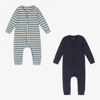 MINYMO BLUE COTTON ROMPERS (2 PACK)