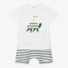 Il Gufo Graphic-print Striped Short Set In White