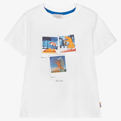 Paul Smith Junior Kids' Boys White Cotton T-shirt