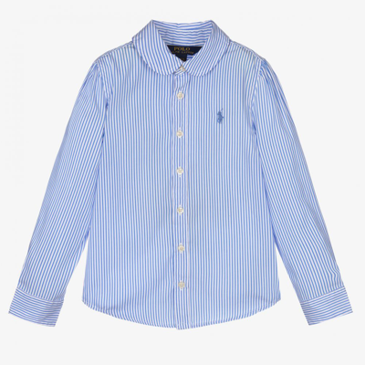 Ralph Lauren Babies' Girls Blue Striped Shirt
