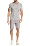 14th & Union Flat Front Chambray Trim Fit Shorts In Grey Tornado