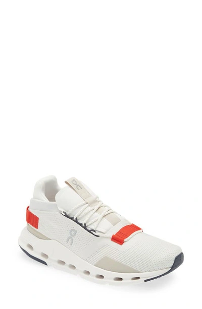 On Cloudnova Rubber-trimmed Mesh Running Sneakers In White/red