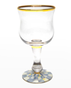 Mackenzie-childs Sterling Check Water Glass