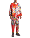 Dolce & Gabbana Men's Color Dripping Bomber Jacket In Orange Prt