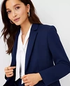 Ann Taylor The Petite Notched Two Button Blazer In Double Knit In Pure Sapphire