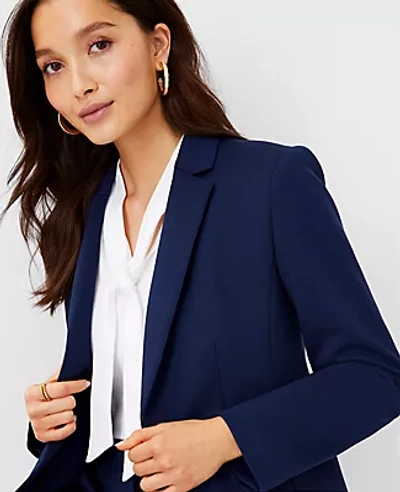 Ann Taylor The Petite Notched Two Button Blazer In Double Knit In Pure Sapphire