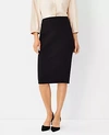 Ann Taylor The Petite High Waist Seamed Pencil Skirt In Double Knit In Black