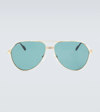 Cartier Aviator Sunglasses In Gold-gold-green