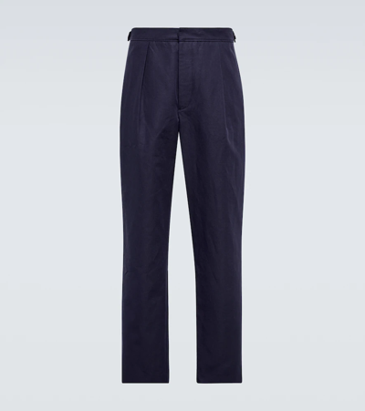 King & Tuckfield Cotton And Linen Pants In Navy
