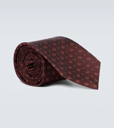 Gucci Gg Jacquard Tie In Lacquer/red