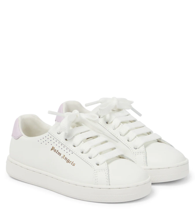 Palm Angels Kids' Leather Trainers In White