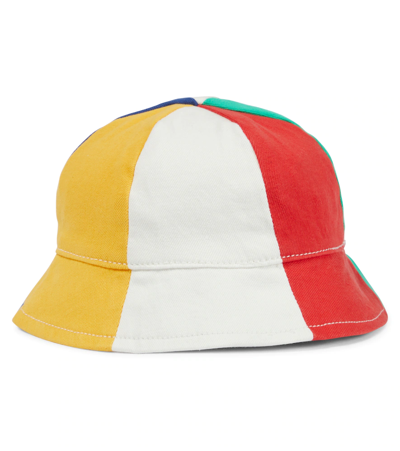 Stella Mccartney Kids' Colour Block Organic Cotton Bucket Hat In White