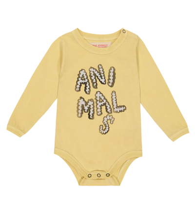 The Animals Observatory Baby Wasp Cotton Bodysuit In Yellow