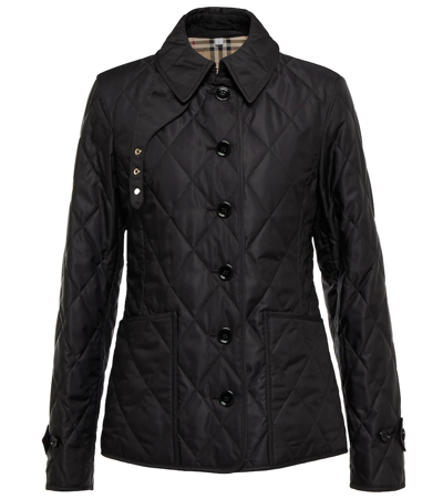 Burberry Diamond Quilted Thermoregulated Jacket In Black
