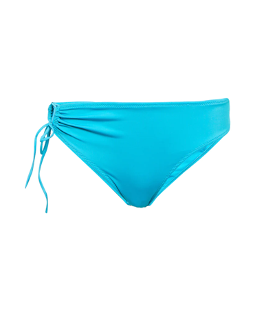 Jacquemus Le Bas Tropea Side Cut Bikini Bottoms In Blue